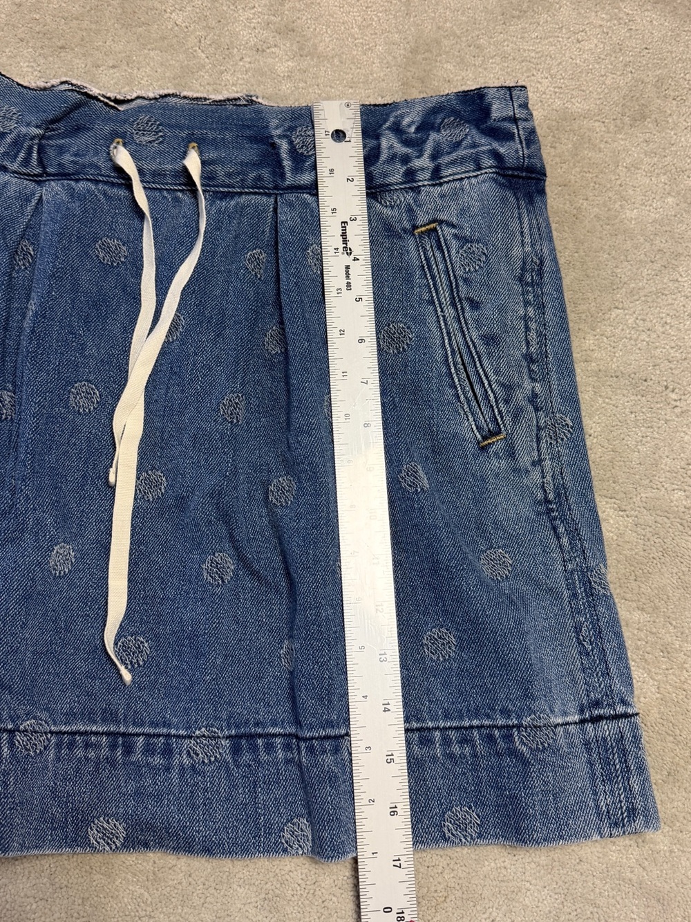 MARC BY MARC JACOBS STANDARD SUPPLY POLKA DOT DENIM POCKET SKIRT SIZE LARGE - Picture 6 of 6